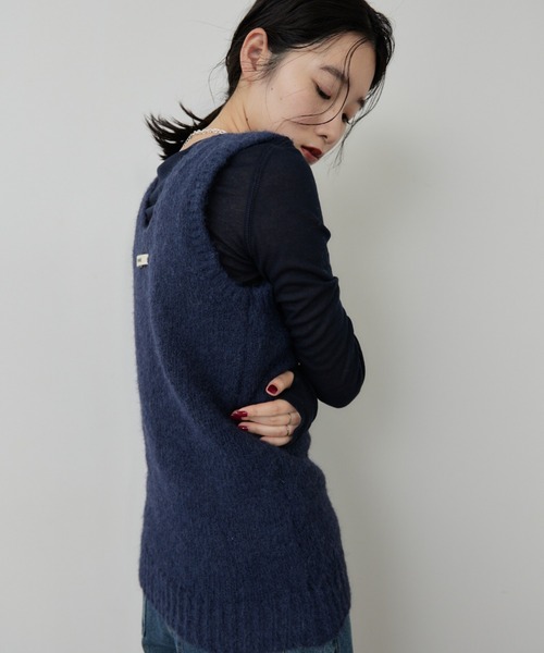 HANNE ニット セーター モヘアライクニットベスト レディース