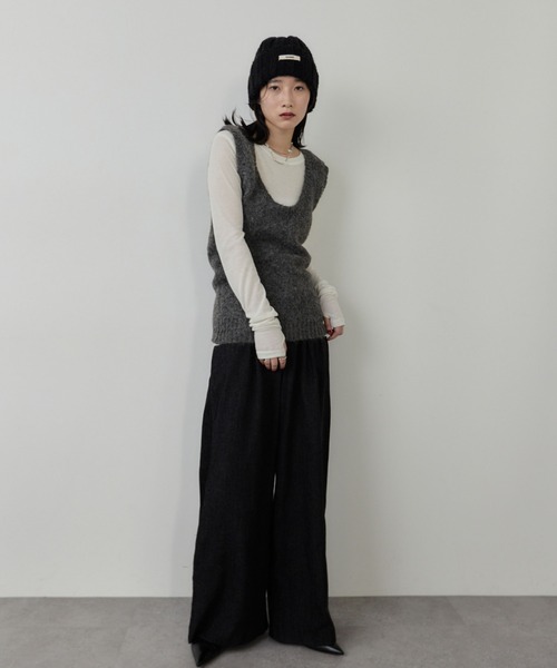 HANNE ニット セーター モヘアライクニットベスト レディース