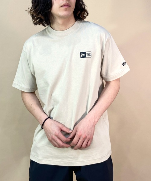 「NEW ERA」 半袖Tシャツ L ベージュ メンズ_画像3