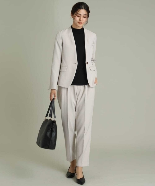 「a.v.v」 ノーカラージャケット 42 ネイビー レディース_画像9