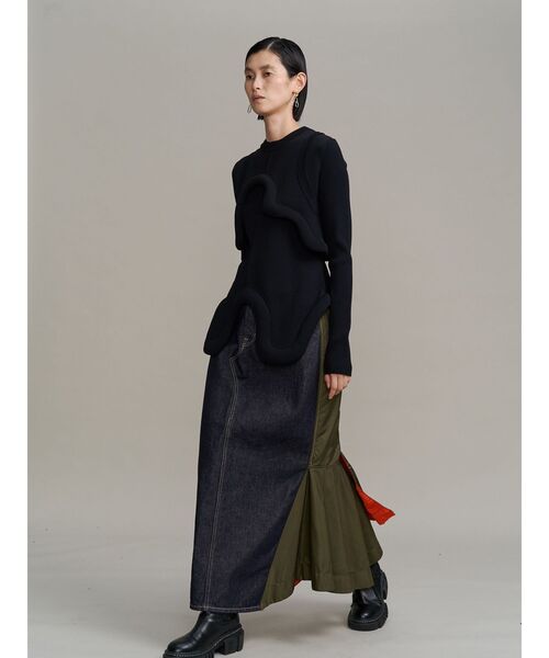 UN3D.（アンスリード） デニムスカート MA-1 DOCKING DENIM SKIRT / MA