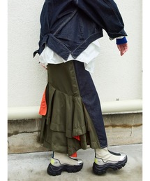 UN3D.（アンスリード） デニムスカート MA-1 DOCKING DENIM SKIRT / MA