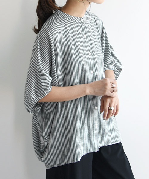 「and it_」 ノースリーブブラウス M-L ブルー レディース_画像7
