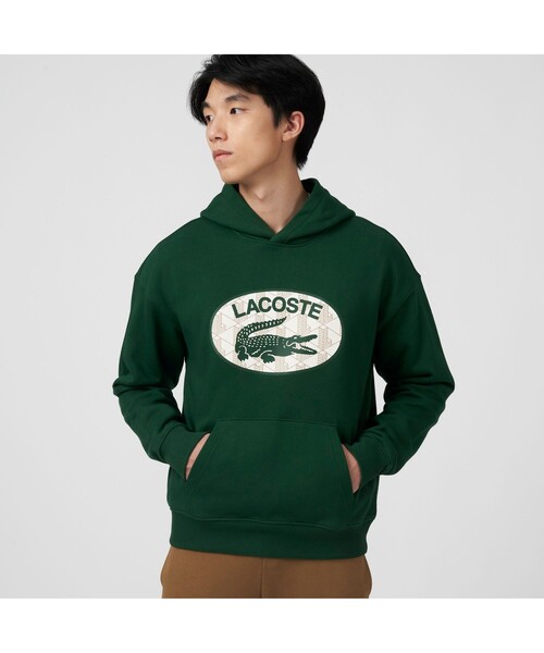 「LACOSTE」 プルオーバーパーカー 3 グリーン メンズ