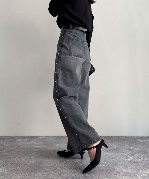 「fredy emue」 デニムパンツ 36 チャコールグレー レディース_画像6