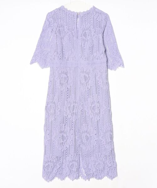 「DRESS PLUS」 半袖ワンピース XX-LARGE ラベンダー レディース_画像2