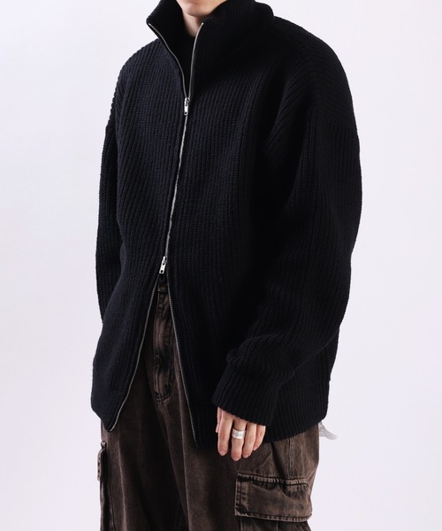 「WESTSEA」 ニットカーディガン M ブラック メンズ_画像5