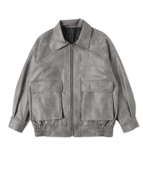 「WEGO」 レザーブルゾン MEDIUM ブラック レディース_画像3