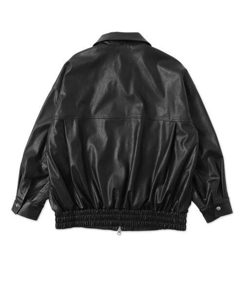 「WEGO」 レザーブルゾン MEDIUM ブラック レディース_画像5