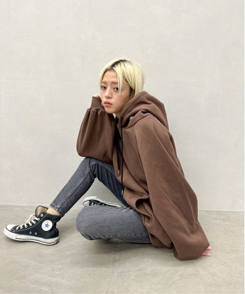 「SpRay」 プルオーバーパーカー FREE グレー レディース_画像9