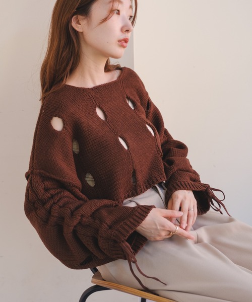 「Kastane」 長袖ニット M ホワイト レディース_画像3