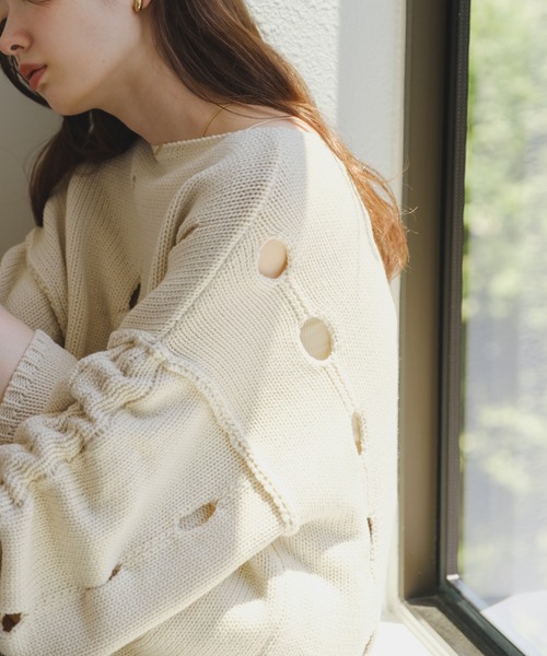 「Kastane」 長袖ニット M ホワイト レディース_画像6