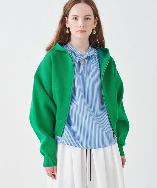 「MACPHEE」 ジップアップパーカー S ネイビー レディースの画像