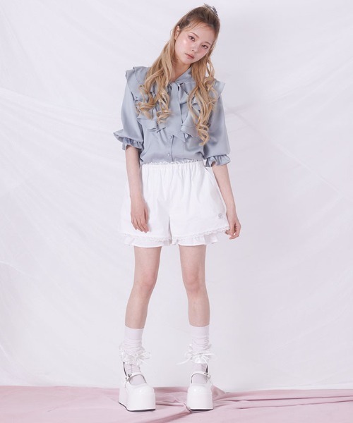 Fickle Bebe♡サテンフリルリボンブラウス♡アクシーズファム 【公式