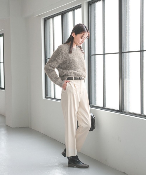 「GLOBAL WORK」 長袖ニット MEDIUM ネイビー レディース_画像3