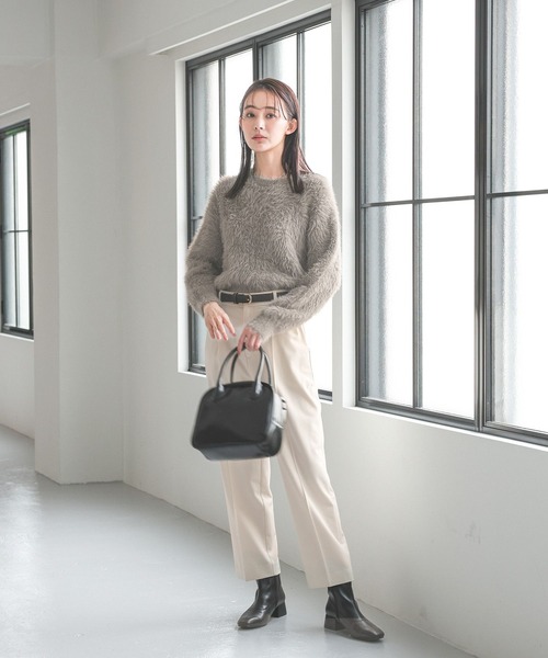 「GLOBAL WORK」 長袖ニット MEDIUM ネイビー レディース_画像4