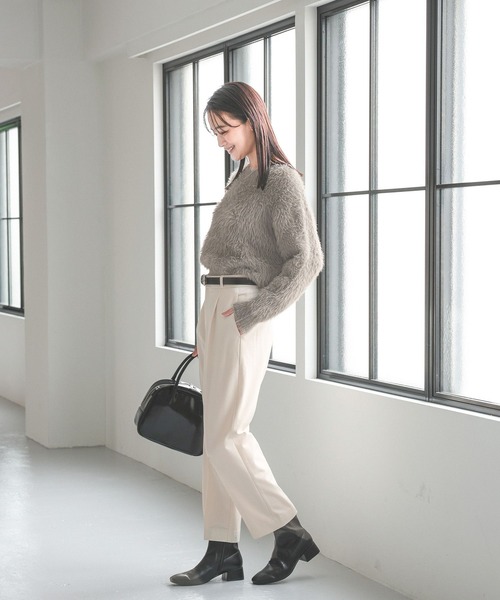 「GLOBAL WORK」 長袖ニット MEDIUM ネイビー レディース_画像5