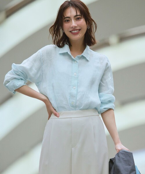 ブラウス シャツ LIBECOリネン ベーシック レディース : ZOZOTOWN