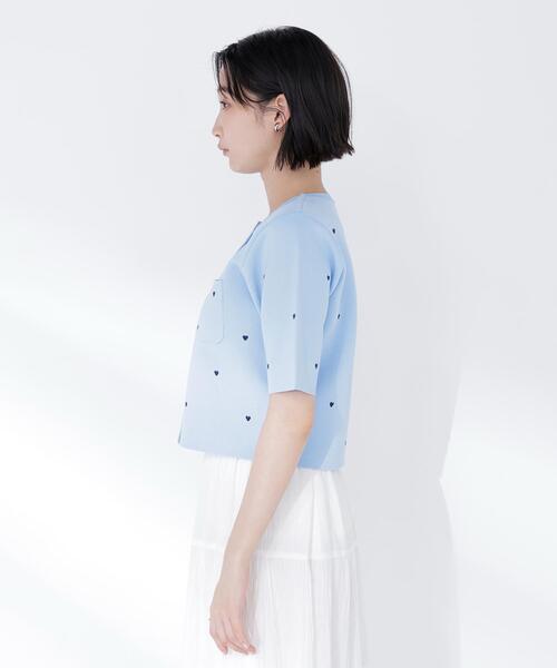 カーディガン 「Oggi.jp掲載」ハート刺繍ニットジャケット レディースの画像