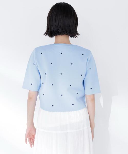 カーディガン 「Oggi.jp掲載」ハート刺繍ニットジャケット レディースの画像