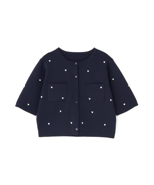 カーディガン 「Oggi.jp掲載」ハート刺繍ニットジャケット レディースの画像