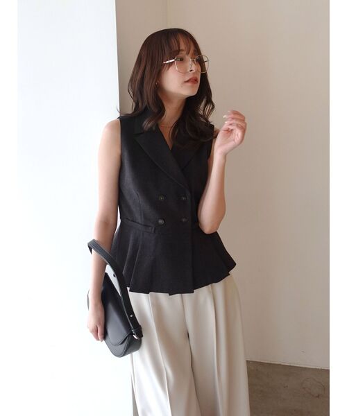 LAGUNAMOON（ラグナムーン） ベスト ジレ タックペプラムベスト 「夏服 