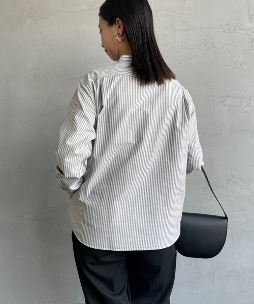 「DANTON」 長袖ブラウス 38 ブラック レディースの画像