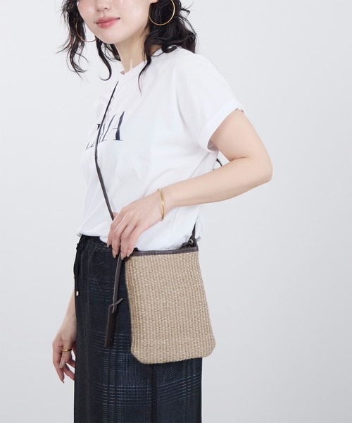 パ*ヤ様 MARCO MASI マルコマッシ巾着ショルダーバッグ ラフィア風×カ MARCO MASI（マルコマージ） ショルダーバッグ バッグ 「MARCO MASI