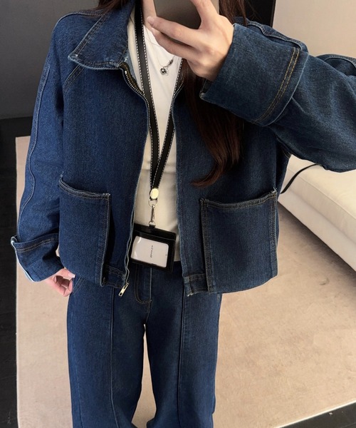 FAVORITO セットアップ デニムジャケットワイドパンツセットアップ
