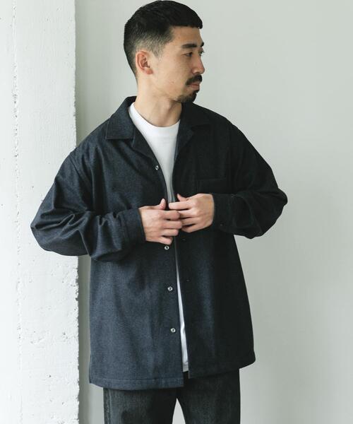 「URBAN RESEARCH DOORS」 長袖シャツ LARGE チャコールグレー メンズ_画像2