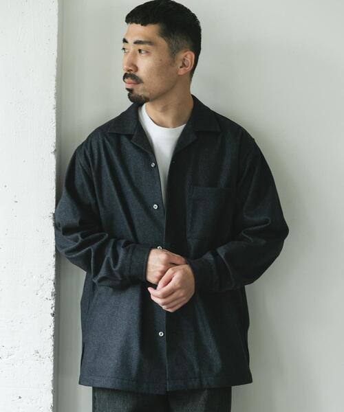 「URBAN RESEARCH DOORS」 長袖シャツ LARGE チャコールグレー メンズ_画像3