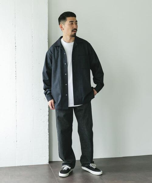 「URBAN RESEARCH DOORS」 長袖シャツ LARGE チャコールグレー メンズ_画像6