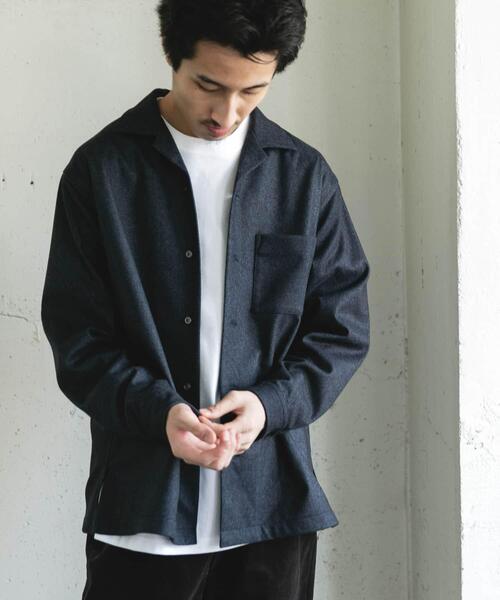 「URBAN RESEARCH DOORS」 長袖シャツ LARGE チャコールグレー メンズ_画像8