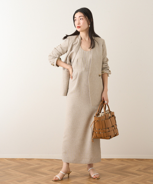 「journal standard L'essage」 ノースリーブワンピース - ベージュ レディース_画像3