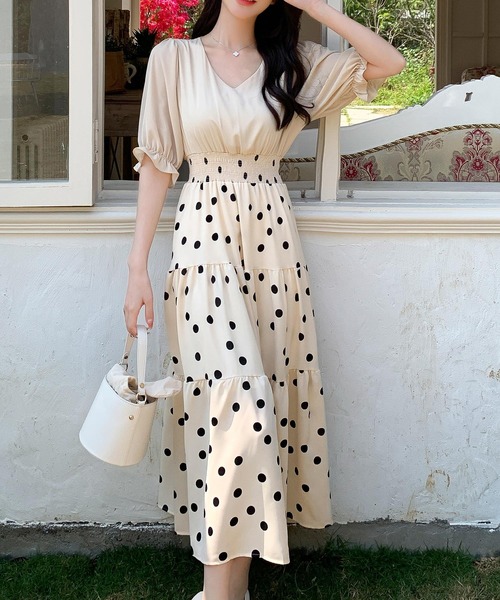 「DAY CLOSET」 半袖ワンピース X-LARGE キナリ レディース_画像2