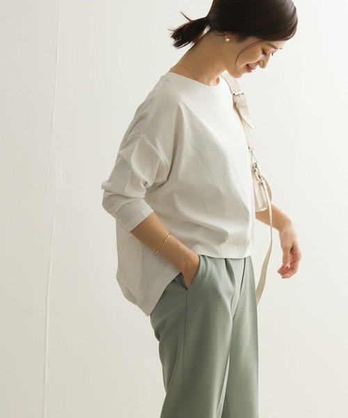 「URBAN RESEARCH DOORS」 7分袖カットソー MEDIUM ネイビー レディース_画像2
