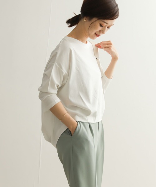 「URBAN RESEARCH DOORS」 7分袖カットソー MEDIUM ネイビー レディース_画像3