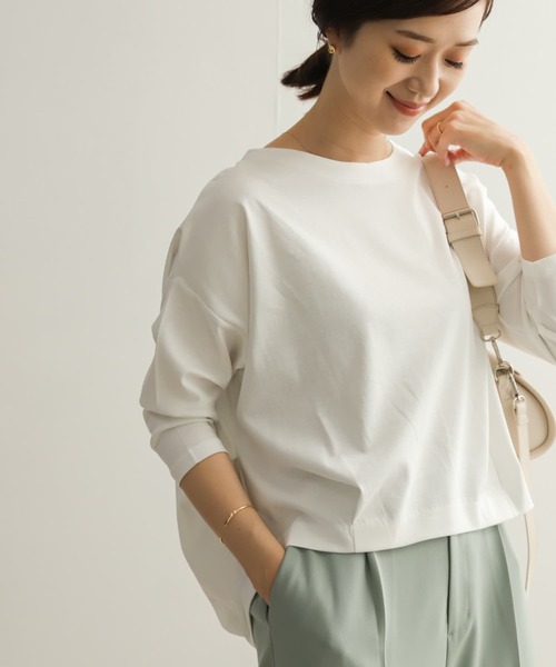 「URBAN RESEARCH DOORS」 7分袖カットソー MEDIUM ネイビー レディース_画像4