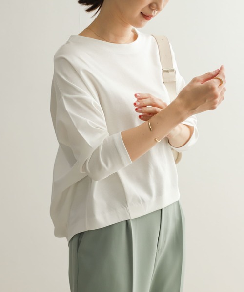 「URBAN RESEARCH DOORS」 7分袖カットソー MEDIUM ネイビー レディース_画像5