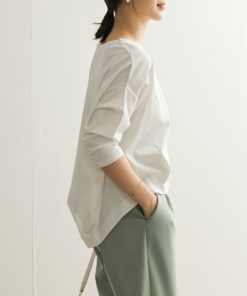 「URBAN RESEARCH DOORS」 7分袖カットソー MEDIUM ネイビー レディース_画像8