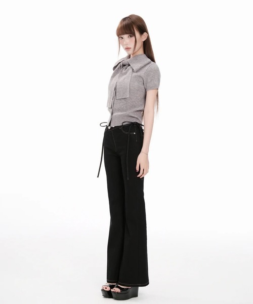 トップス andwang Statement Ribbon Knit Top ANDWANG ニット セーター Statement Ribbon Knit Top レディース