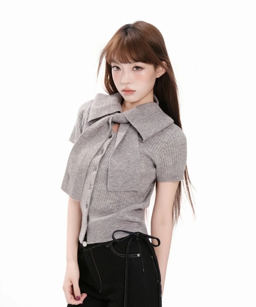 レディース Andwang Statement Ribbon Knit Top Ivory