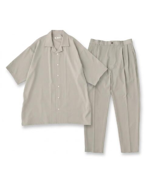 セットアップ 「暑い夏に最適！」ルーズトロミシャツセットアップ/上下2点セット/接触冷感/ストレッチ/洗える/オープンカラーシャツ/ワイドテーパードパンツ | tk.TAKEO KIKUCHI | 16