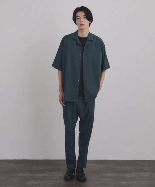 セットアップ 「暑い夏に最適！」ルーズトロミシャツセットアップ/上下2点セット/接触冷感/ストレッチ/洗える/オープンカラーシャツ/ワイドテーパードパンツ | tk.TAKEO KIKUCHI | 15