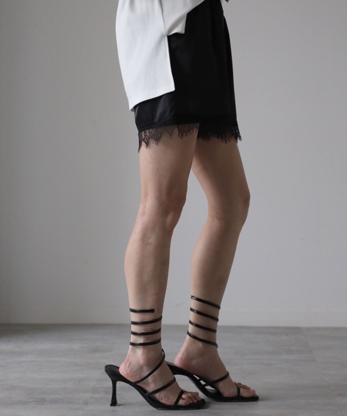 YENNA パンツ レース付サテンショートパンツ レディース : ZOZOTOWN