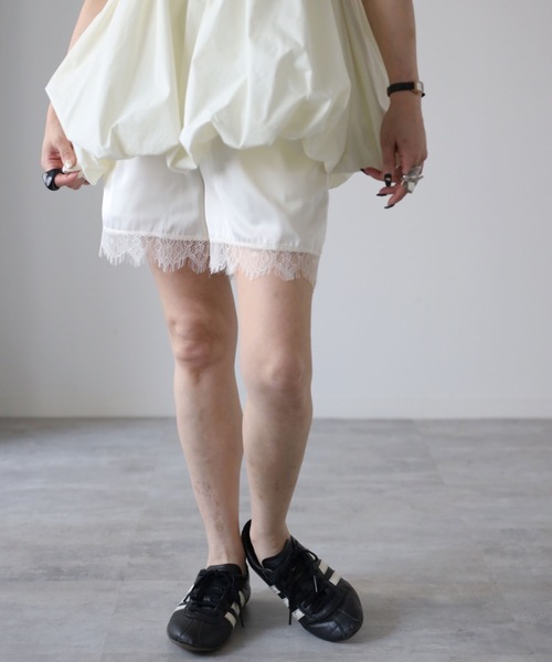 YENNA パンツ レース付サテンショートパンツ レディース : ZOZOTOWN