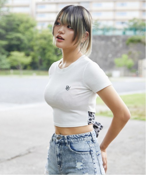 tシャツ 半袖 「バックリボン×レオパード柄」カットソー／Y2K×韓国風