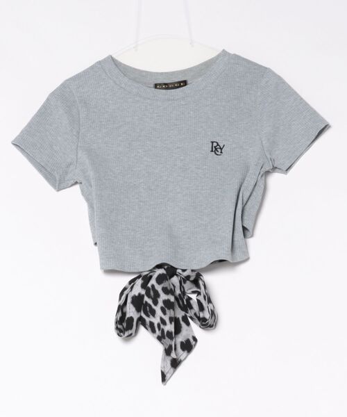 tシャツ 半袖 「バックリボン×レオパード柄」カットソー／Y2K×韓国風