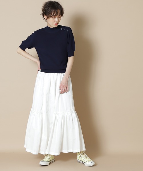 「N.(N. Natural Beauty Basic)」 半袖ニット MEDIUM ネイビー レディース_画像2