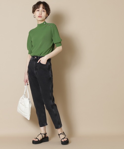 「N.(N. Natural Beauty Basic)」 半袖ニット MEDIUM ネイビー レディース_画像5